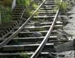 Die Schienen der Bergbahn